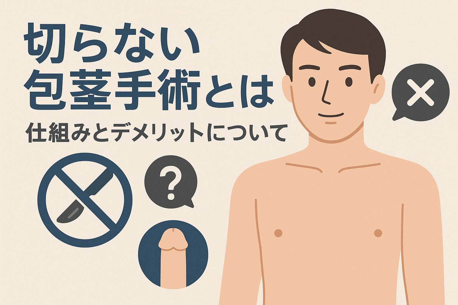 切らない包茎手術とは?仕組みとデメリットについて